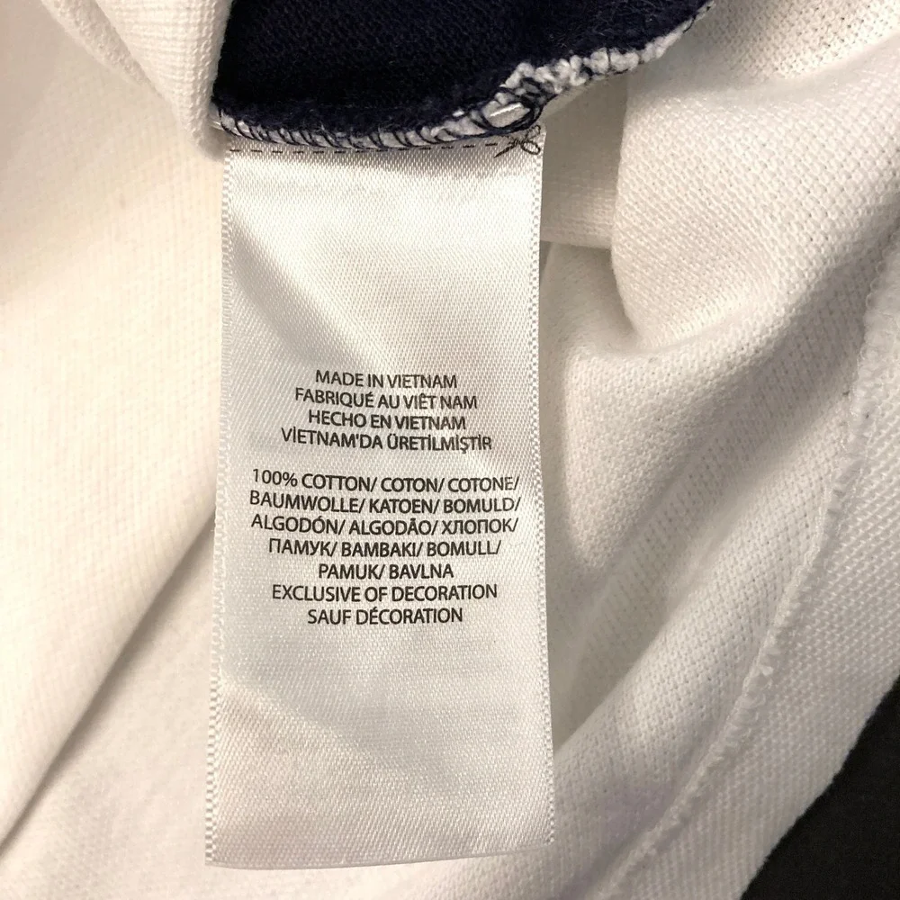 Polo Ralph Lauren Italia Shirt Mens 2XL Blue Big Pony Shirt Italy Cotton White